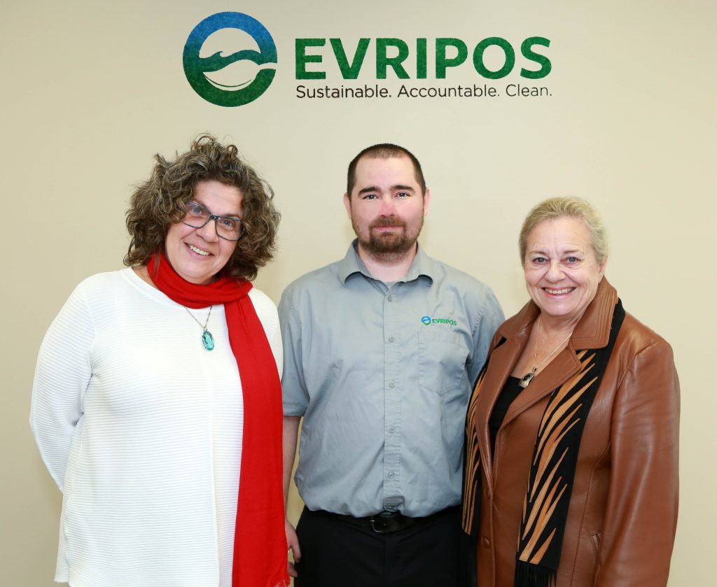 Left to right: Louise Lemay (Evripos), Daniel Rennick and Linda Simpson (PPRC)