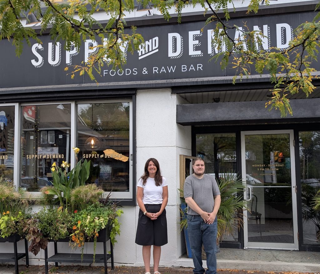 Left to Right:. Jennifer Wall, Owner/General Manager, Supply and Demand Dylan Connelly, PPRC Job Seeker